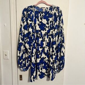 H&M Blue and White Abstract Mini Dress